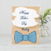 Happy Fathers Day Blue Pset Bow Stropdas Cookout P Kaart (Staand voorkant)