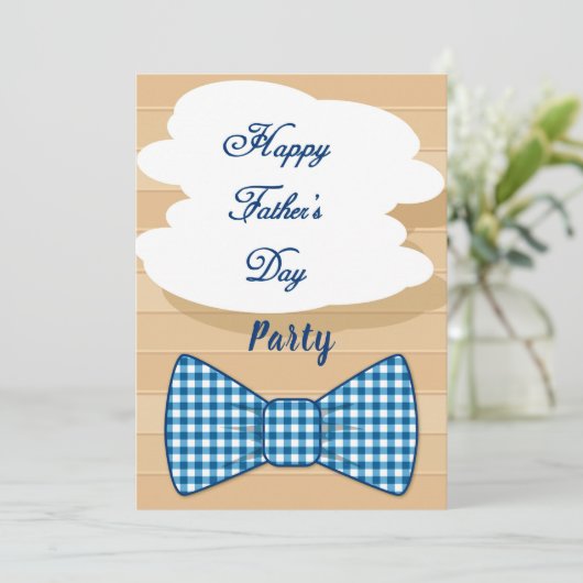 Happy Fathers Day Blue Pset Bow Stropdas Cookout P Kaart (Staand voorkant)