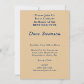 Happy Fathers Day Blue Pset Bow Stropdas Cookout P Kaart (Achterkant)