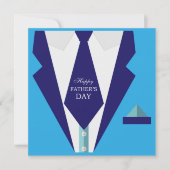 Happy Fathers Day Blue Suit Stropdas Family Brunch Kaart (Voorkant)