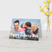 Happy Father's Day Bold Brush Script Photo Card Kaart (Gele Bloem)