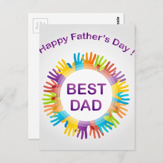 Happy Fathers day Briefkaart (Voorkant / Achterkant)