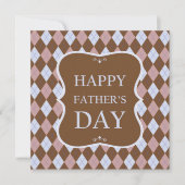 Happy Fathers Day Brown Shades Argyle Dinner Party Kaart (Voorkant)
