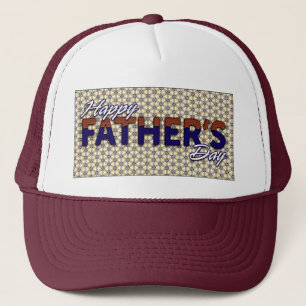 Happy Fathers Day Burgundy en White Trucker Hat Pet