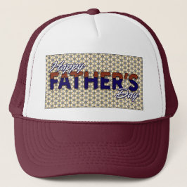 Happy Fathers Day Burgundy en White Trucker Hat Trucker Pet