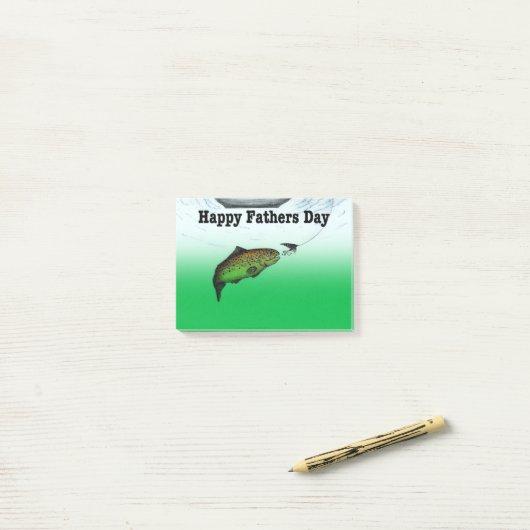 Happy Fathers Day Card-visserij op boten Post-it® Notes (Op bureau)