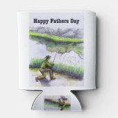 Happy Fathers Day Card voor forelzalm Blikjeskoeler (Achterkant)