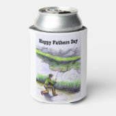 Happy Fathers Day Card voor forelzalm Blikjeskoeler (Blikje Achterkant)