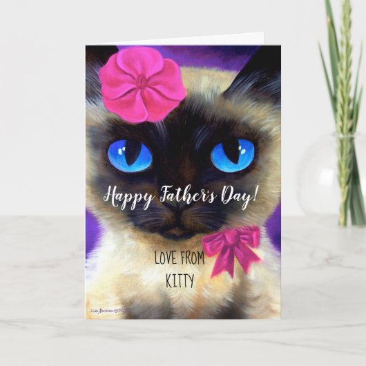 Happy Fathers Day Cat Dad Painting grillig grappig Kaart (Voorkant)