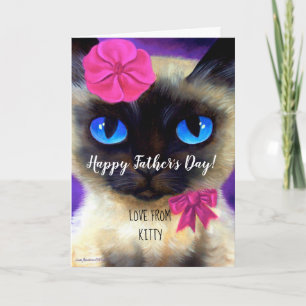 Happy Fathers Day Cat Dad schilder Whimsical Grapp Kaart