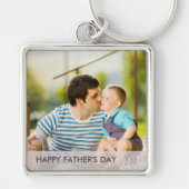 Happy Fathers Day Custom Dad and Child Photo Sleutelhanger (Voorkant)