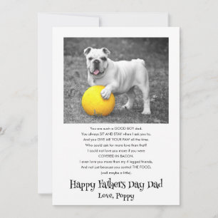 Happy Fathers Day Custom Dog Photo Funny Feestdagenkaart