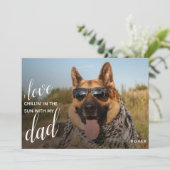 Happy Fathers Day Custom Dog Photo Wenskaart Feestdagenkaart (Staand voorkant)