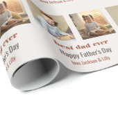 Happy Fathers Day Custom Foto Cream Terracotta Cadeaupapier (Rol Hoek)
