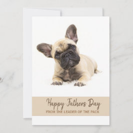 Happy Fathers Day Custom French Bulldog Photo Feestdagenkaart
