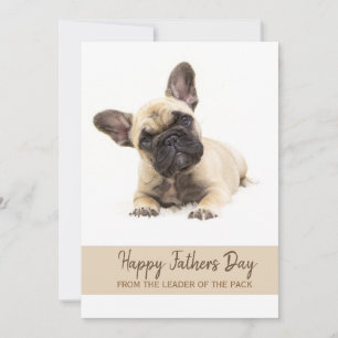 Happy Fathers Day Custom French Bulldog Photo Feestdagenkaart