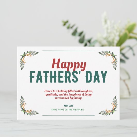 HAPPY FATHERS' DAY Custom Holiday Kaart (Staand voorkant)
