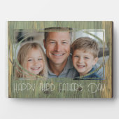 Happy Fathers Day Custom Photo Houten Achtergrond Fotoplaat (voorkant)