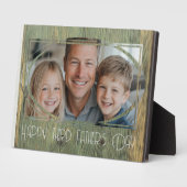 Happy Fathers Day Custom Photo Houten Achtergrond Fotoplaat (Zijkant)