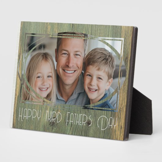 Happy Fathers Day Custom Photo Houten Achtergrond Fotoplaat (Zijkant)