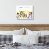 Happy Fathers Day Custom Wishes and 3 Photo Canvas Afdruk (Insitu (Slaapkamer))