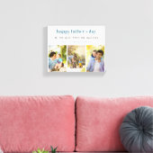Happy Fathers Day Custom Wishes and 3 Photo Canvas Afdruk (Insitu (Woonkamer))