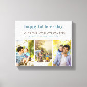 Happy Fathers Day Custom Wishes and 3 Photo Canvas Afdruk (Voorkant)