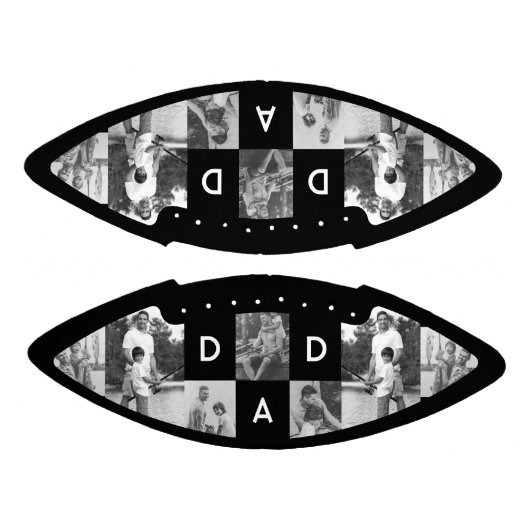 Happy Fathers Day Dad Black & White Photo Grid American Football (Panelen)