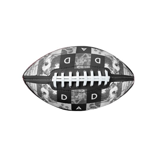 Happy Fathers Day Dad Black & White Photo Grid American Football (Voorkant)