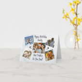 Happy Fathers Day Dad Custom 5 Photo Collage Cool Kaart (Gele Bloem)