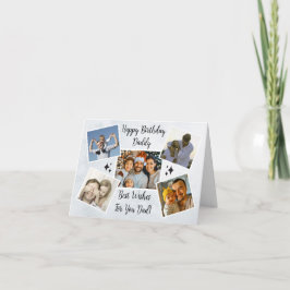 Happy Fathers Day Dad Custom 5 Photo Collage Cool Kaart