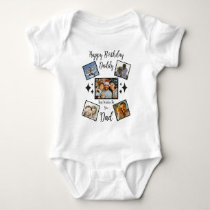 Happy Fathers Day Dad Custom 5 Photo Collage Cool Romper