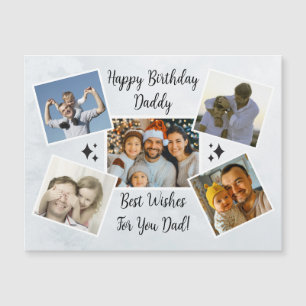 Happy Fathers Day Dad Custom 5 Photo Collage Kaart