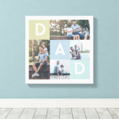 Happy Fathers Day Dad Modern Multi Photo Grid Canvas Afdruk (Insitu (Houten vloer))