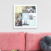 Happy Fathers Day Dad Modern Multi Photo Grid Canvas Afdruk (Insitu (Woonkamer))