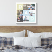 Happy Fathers Day Dad Modern Multi Photo Grid Canvas Afdruk (Insitu (Slaapkamer))