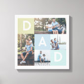 Happy Fathers Day Dad Modern Multi Photo Grid Canvas Afdruk (Voorkant)