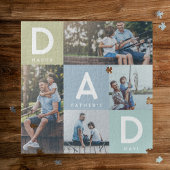 Happy Fathers Day Dad Modern Multi Photo Grid Legpuzzel