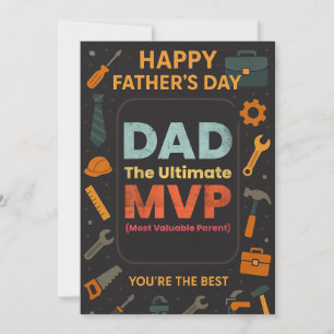 Happy Fathers Day Dad Ultimate MVP Invitation Kaar Kaart