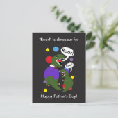 Happy Fathers Day-dinosaurus van Son Personalize Briefkaart (Staand voorkant)