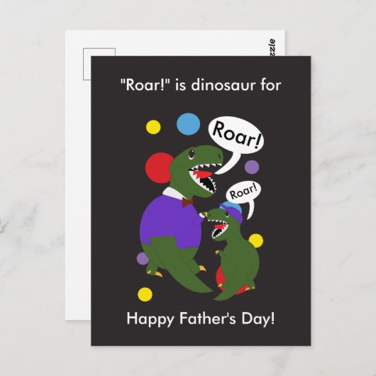 Happy Fathers Day-dinosaurus van Son Personalize Briefkaart (Voorkant / Achterkant)