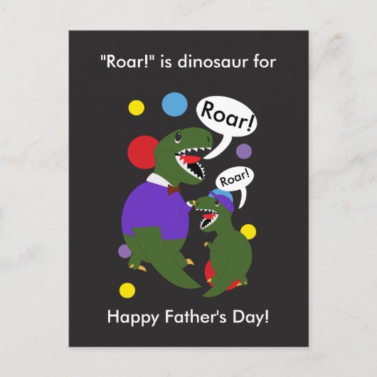 Happy Fathers Day-dinosaurus van Son Personalize Briefkaart (Voorkant)