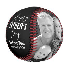 Happy Father's Day Family Photo Black Name Script