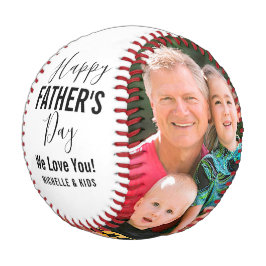 Happy Father's Day Family Photos Name Script White
