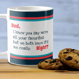 Happy Fathers Day Favoriete Typografie Coral Strip Koffiemok