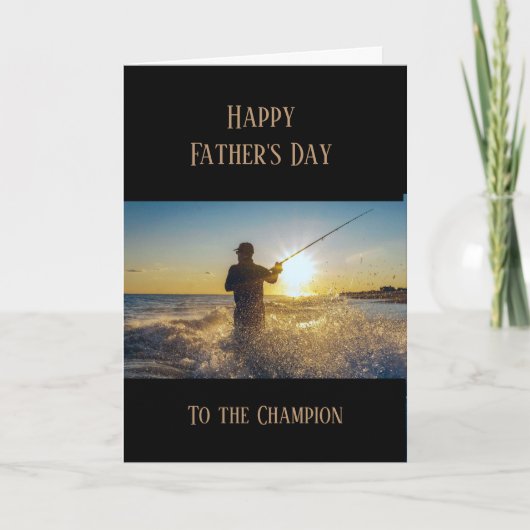 Happy Father's Day Fishing Fisherman Fish Kaart (Voorkant)