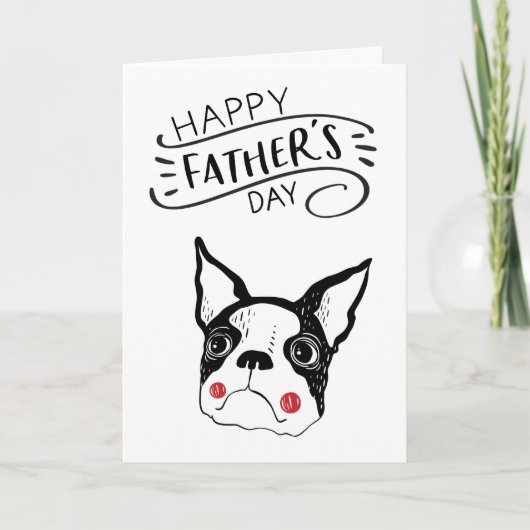 Happy Father's Day for Dog Dad | Boston Terrier Kaart (Voorkant)
