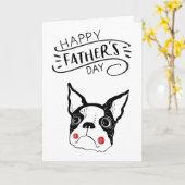 Happy Father's Day for Dog Dad | Boston Terrier Kaart (Gele Bloem)