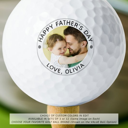 HAPPY FATHERS DAY Foto gepersonaliseerde golfballe Golfballen