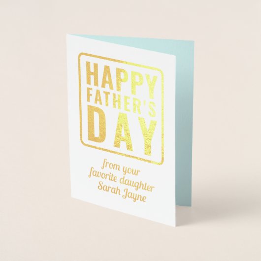 Happy Fathers Day Foto van favoriete dochter Folie Kaarten (Voorkant)